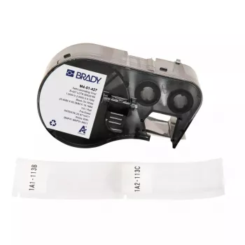 Zelfklevend printerlabel Brady M4-51-427 zwart wit vinyl 2,54x6,35cm