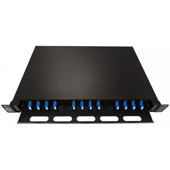 Lanview LVO-101015 glasvezel patchpaneel ODF uitschuifbaar, 1U, 24 vezels, LC, SM OS2