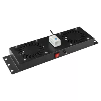 Rackaccessoire Lanview RAF115BL-UK 1U 2 ventilatoren zwart