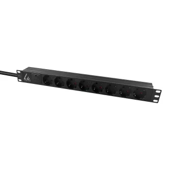 Lanview LVR-3MSCH-SPD-SCH8 stroomverdeleenheid (PDU) 8 AC-uitgangen 1U zwart