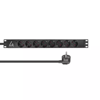 Lanview LVR-2MSCH-LIC-SCH8 stroomverdeleenheid (PDU) 8 AC-uitgangen 1U zwart