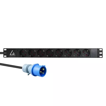 Lanview LVR-3MIEC-LIC-SCH8 stroomverdeleenheid (PDU) 8 AC-uitgangen 1U zwart