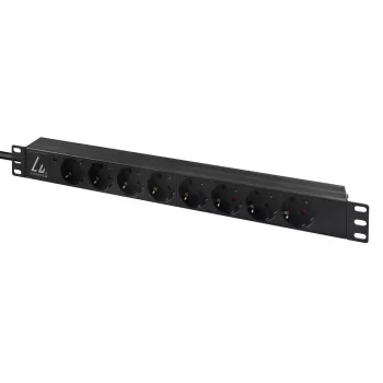Lanview LVR-3MIEC-LIC-SCH8 stroomverdeleenheid (PDU) 8 AC-uitgangen 1U zwart