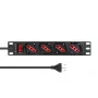 Stekkerdoos Lanview LVR-2MIT-SW-IT4 1U zwart 2m kabel