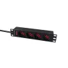 Stekkerdoos Lanview LVR-2MIT-SW-IT4 1U zwart 2m kabel