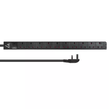 Lanview LVR-3MUK-SPD-UK10 stroomverdeleenheid (PDU) 8 AC-uitgangscontactdozen 1,4HE zwart
