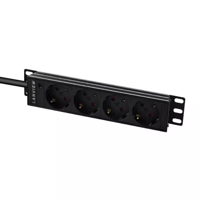 Lanview LVR-2MSCH-LIC-SCH4 10-inch stekkerdoos met 4 Schuko-contacten