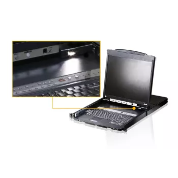 ATEN CL6700MW 17,3 inch Full HD widescreen lcd-rackconsole, DVI/HDMI, 1U, zwart