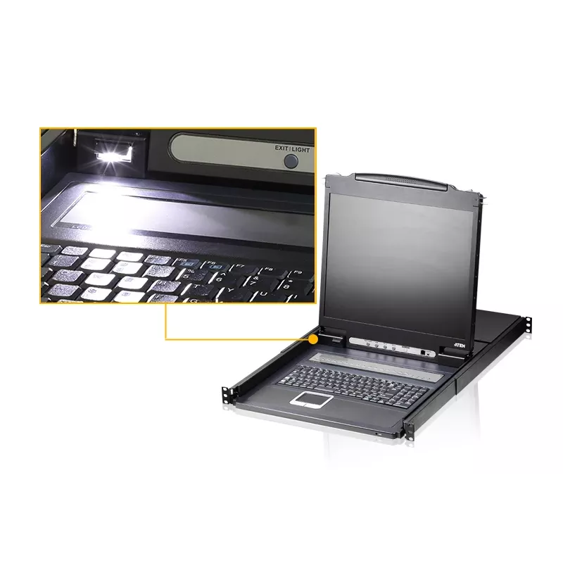 KVM-switch ATEN CL1308N rackmontage zwart PS/2 USB VGA