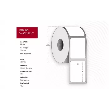 Printeretiket Capture CA-3012911-T, compatibele etikettenrol (MPN CA-3012911-T)