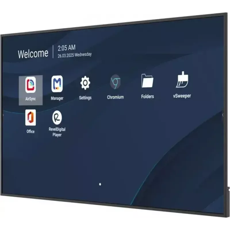 Commercieel 86-inch 4K-lcd-display VIEWSONIC CDE8614-2C, 3840x2160, 500 cd/m², Android 14, Wi-Fi, 24/7