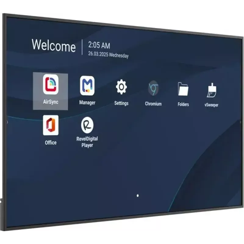 Commercieel 86-inch 4K-lcd-display VIEWSONIC CDE8614-2C, 3840x2160, 500 cd/m², Android 14, Wi-Fi, 24/7