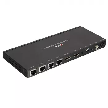 Zender & ontvanger Lindy 70m Cat.6 4-poorts HDMI 4K30 en IR splitter extender met loop out