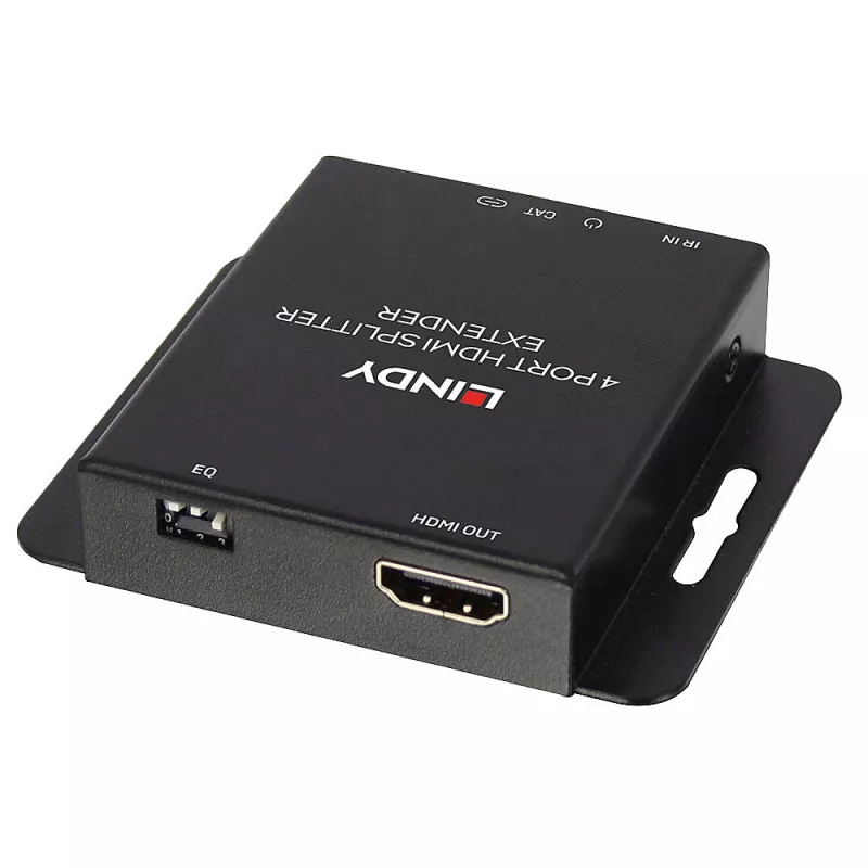 Zender & ontvanger Lindy 70m Cat.6 4-poorts HDMI 4K30 en IR splitter extender met loop out