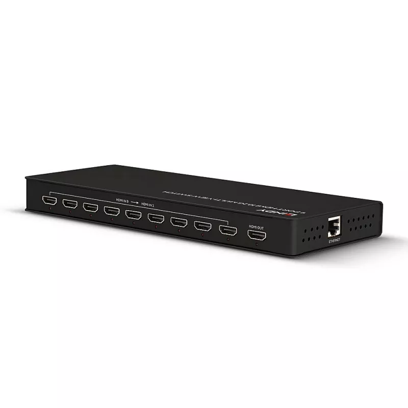 Lindy 9-poorts HDMI 10.2G multi-view switch zwart 30Hz