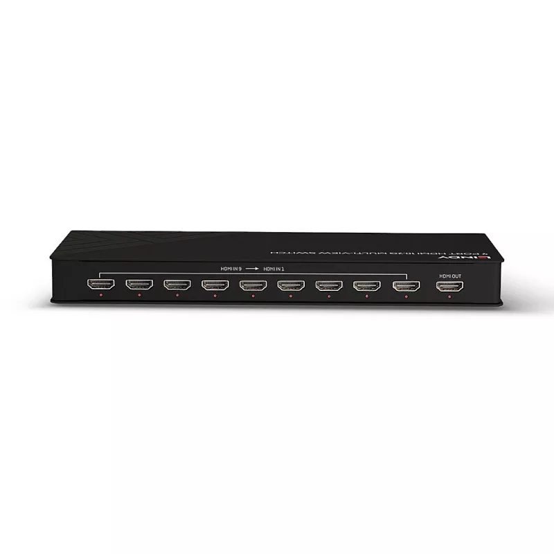 Lindy 9-poorts HDMI 10.2G multi-view switch zwart 30Hz