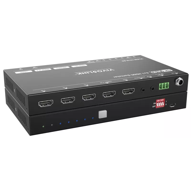 HDMI-switcher VivoLink VLSW141H-8K 4x1 — 8K@60Hz ingangsselector voor vier HDMI-bronnen