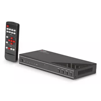 AV-receiver Lindy 4x1 4K60 HDMI seamless multiview switch, 3840x2160@60Hz, 12V 2,5A, zwart