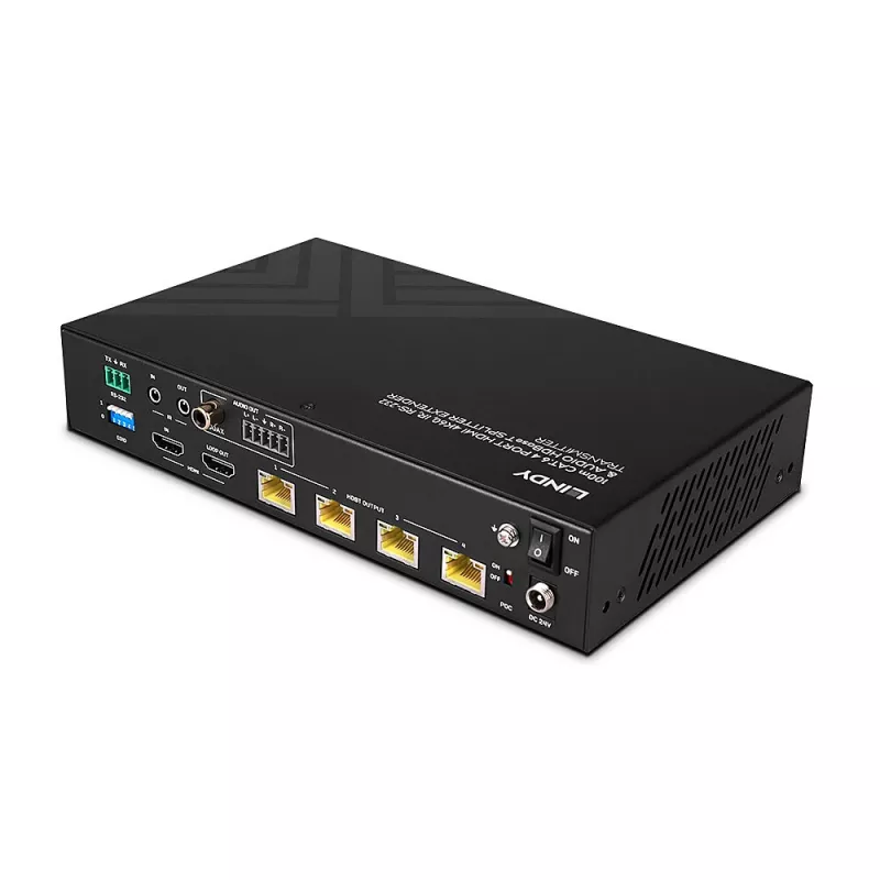 Lindy 100m Cat.6 4-poorts HDMI 4K60 HDBT splitter extender