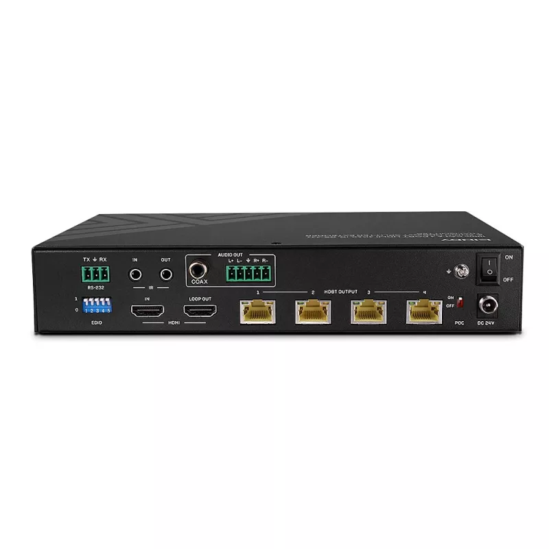 Lindy 100m Cat.6 4-poorts HDMI 4K60 HDBT splitter extender