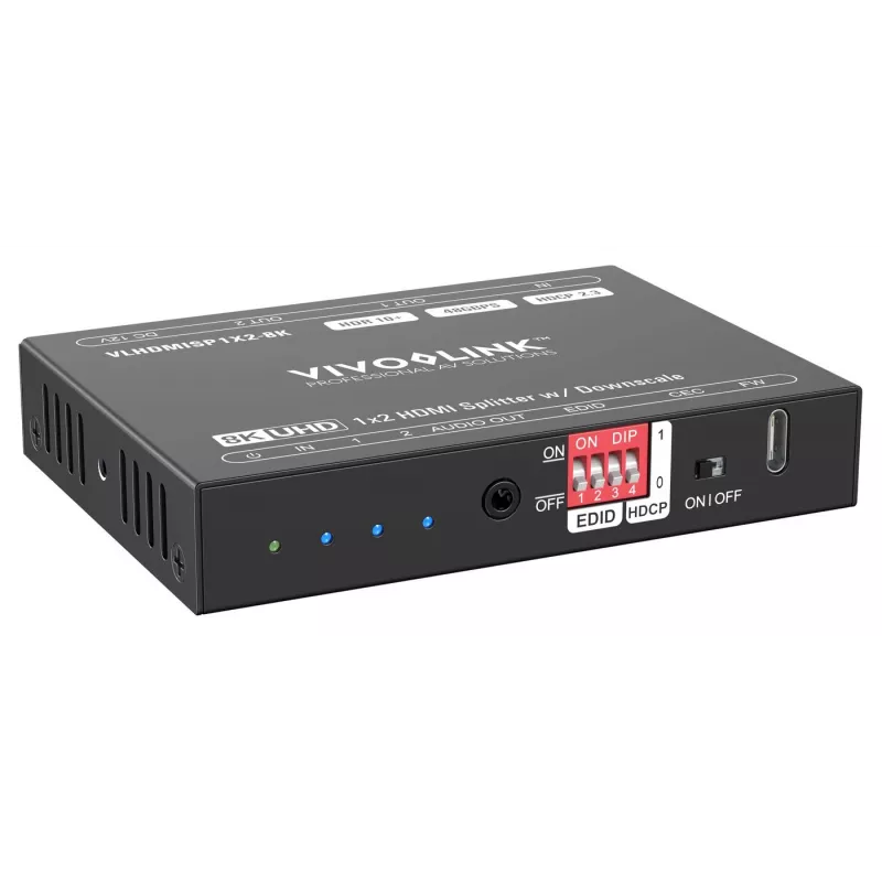 HDMI-splitter VivoLink VLHDMISP1X2-8K 1x2, ondersteunt tot 8K@60Hz
