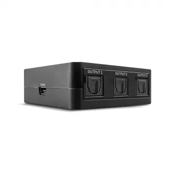 Lindy 3-poorts optische (TosLink) audiosplitter, zwart, 1x TosLink, 3x TosLink, stekker, stekker, CE, FCC, REACH