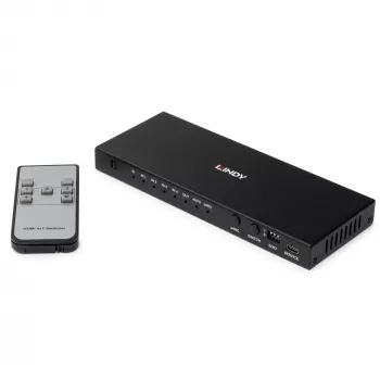 Lindy 4-poorts HDMI 8K60-schakelaar met eARC HDMI USB A USB C