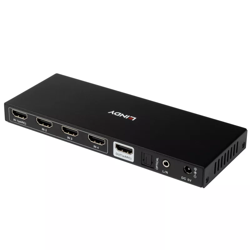 Lindy 4-poorts HDMI 8K60-schakelaar met eARC HDMI USB A USB C
