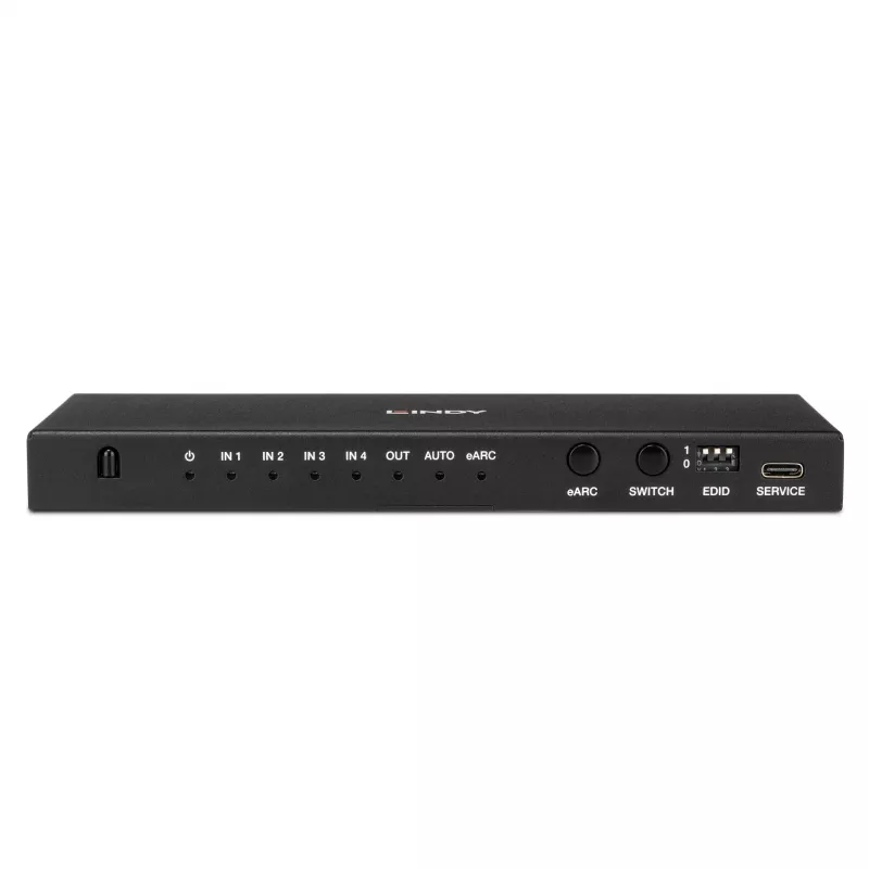 Lindy 4-poorts HDMI 8K60-schakelaar met eARC HDMI USB A USB C