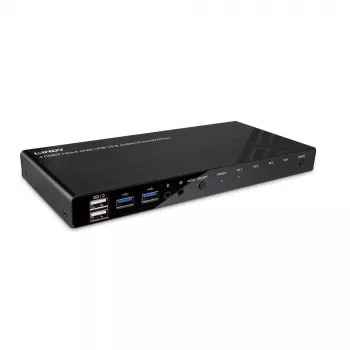 Lindy 4-poorts HDMI 4K60, USB 3.0 en audio KVM-switch