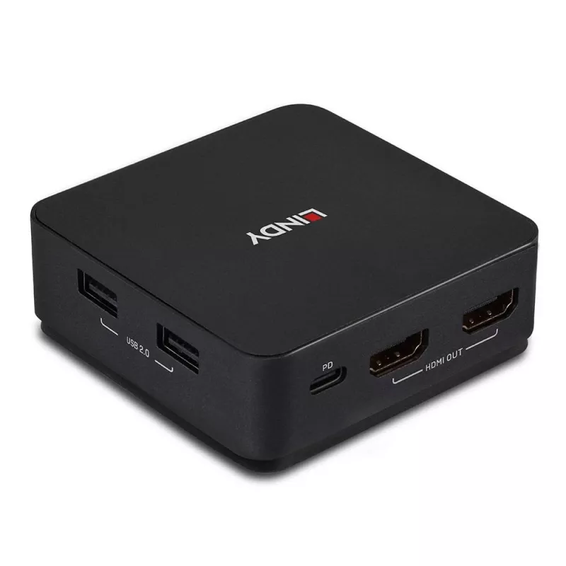 Lindy 2-poorts Type-C, dual HDMI 4K60 KVM-switch