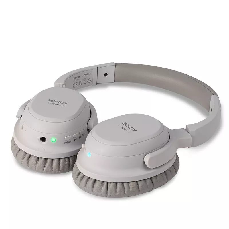 Lindy LH500XW headset bedraad & draadloos hoofdbeugel gesprekken/muziek Micro-USB Bluetooth grijs