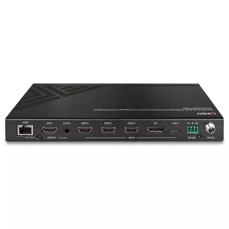 AV-transmitter Lindy 5-poorts seamless presentation switch HDBaseT-extender 3840 x 2160 pixel