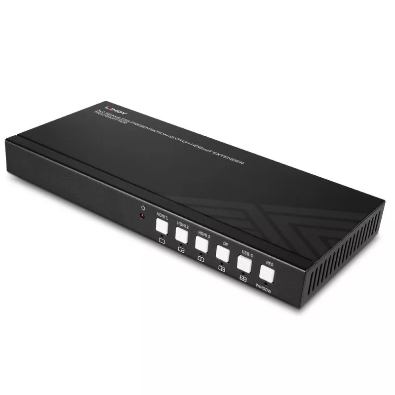 AV-transmitter Lindy 5-poorts seamless presentation switch HDBaseT-extender 3840 x 2160 pixel