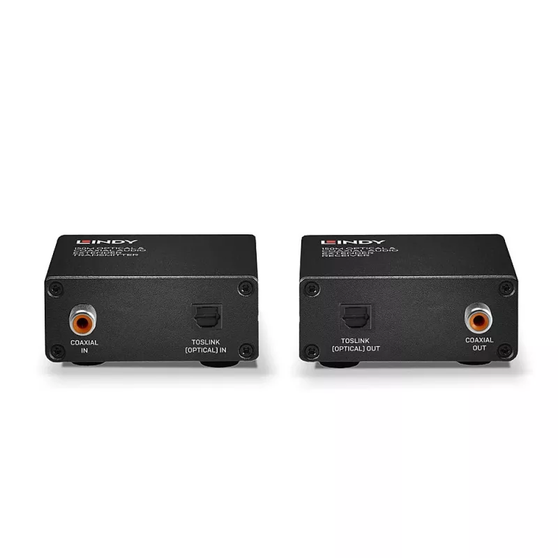 AV-zender & -ontvanger Lindy 150m Cat.6 TosLink en coaxiale digitale audio-extender