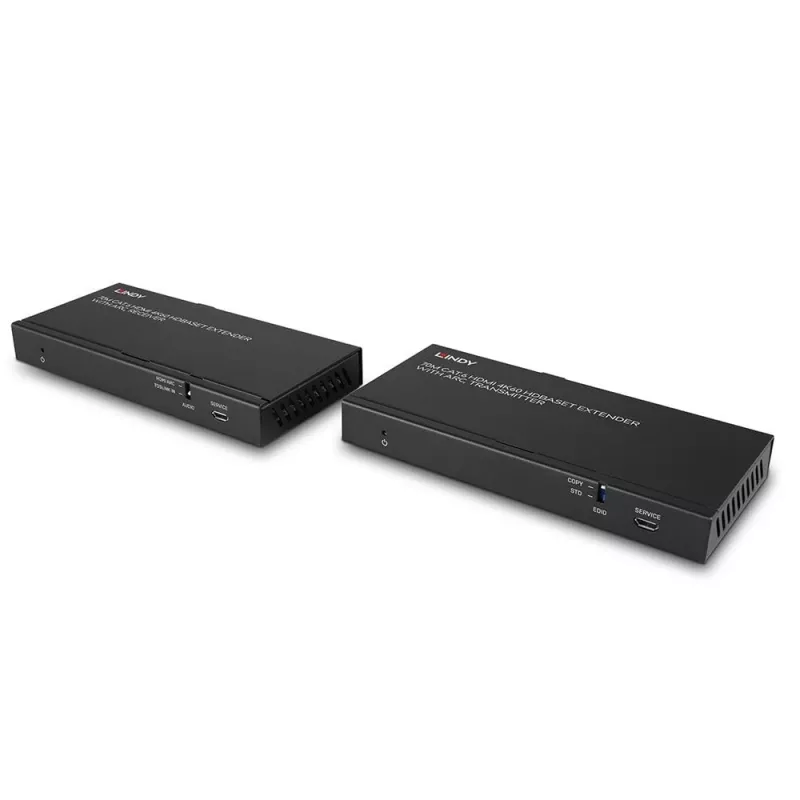 Lindy 70m Cat.6 HDMI 4K60, audio, IR en RS-232 HDBaseT-extender met ARC