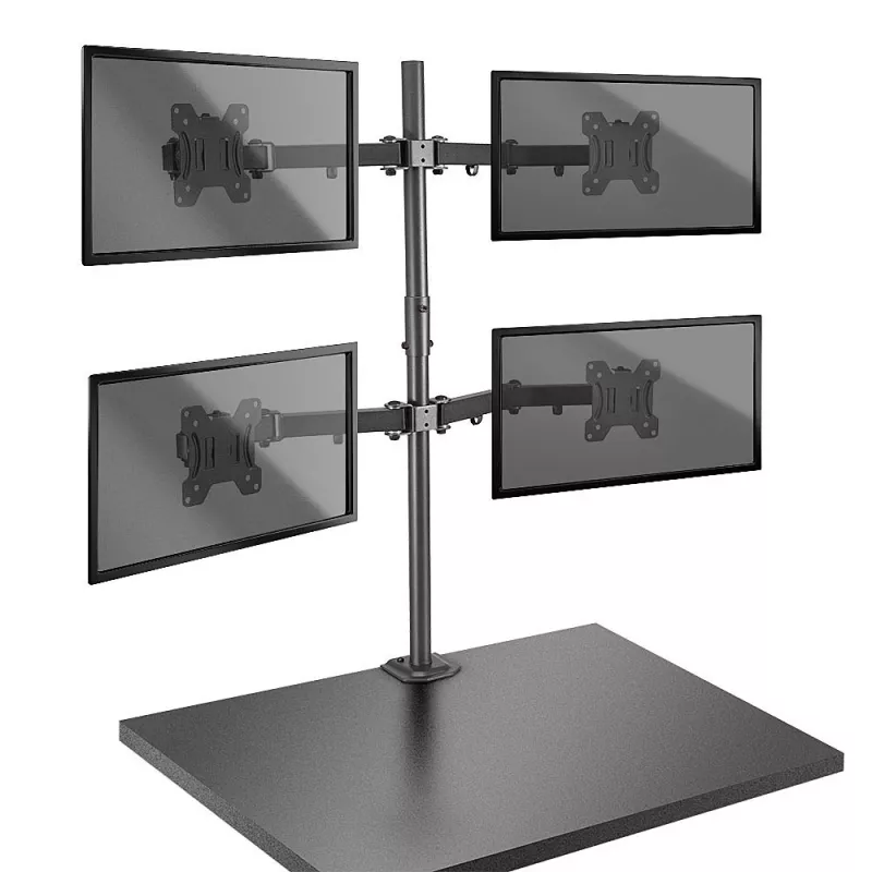 Lindy Quad-monitorhouder met mast en tafelklem