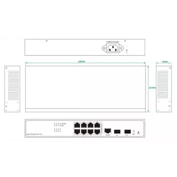 Netwerkswitch Ernitec ELECTRA-M08-1GB-150W 8 poorten 1 GB 150 W