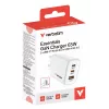 Verbatim Essentials GaN oplader 65W EU-stekker wit, binnen, AC, 20 V, wit