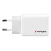 Verbatim Essentials GaN oplader 65W EU-stekker wit, binnen, AC, 20 V, wit
