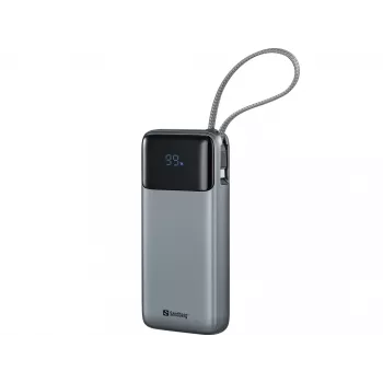 Powerbank SANDBERG All-in1 Powerbank 20000 PD 67W — 20000 mAh LiPo, 1×USB-A, 1×USB-C, 15W uitgangsvermogen, zwart/grijs