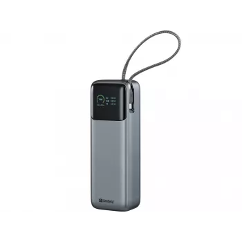 Draagbare powerbank SANDBERG All-in1 Powerbank 20000 PD 130W — 20000 mAh, LiPo, USB-A 1x, USB-C 1x, 130 W, zwart/grijs