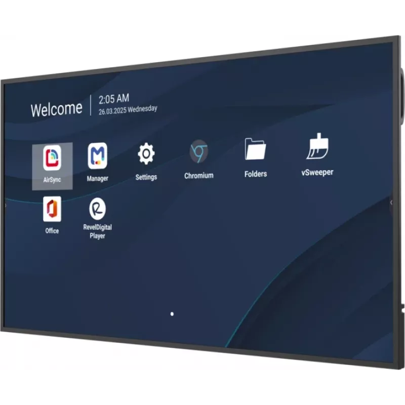 VIEWSONIC CDE6531-1C professioneel 65 inch 4K commercieel display, 3840×2160, 500 cd/m², Android 14, 24/7, VESA