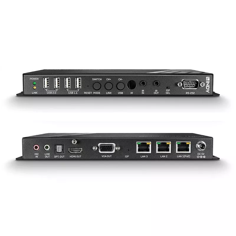 Lindy 4K HDMI & USB over IP Extender AV-receiver