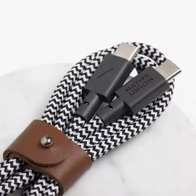 USB-C-kabel Native Union BELT-C-ZEB-2-NP 1,2 m USB-C naar USB-C zwart/wit