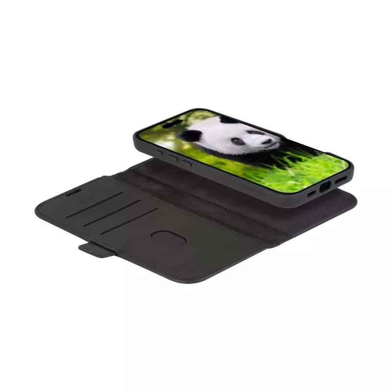 Folio Case dbramante1928 Lynge MagSafe iPhone 16 zwart 3 kaartvakken
