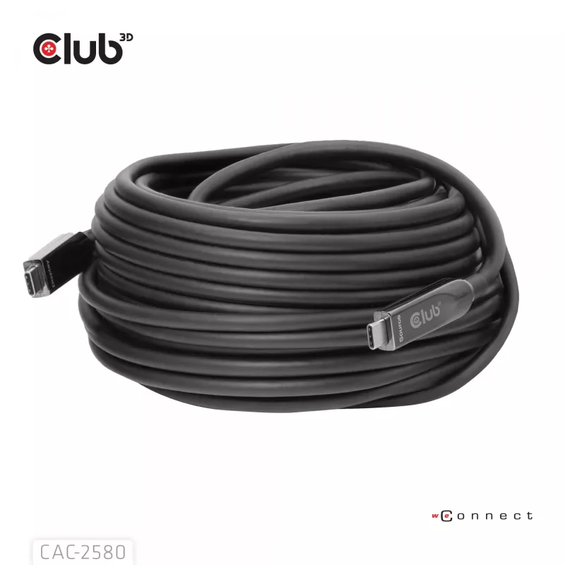 CLUB3D 15M USB-C®-kabel met alle functies / 49,21ft 8K60Hz 10Gbps 60W