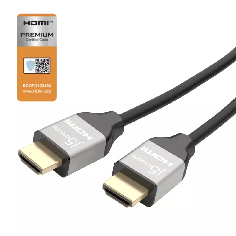 j5create JDC52 Ultra HD 4K HDMI™-kabel, zwart en grijs, 2 m