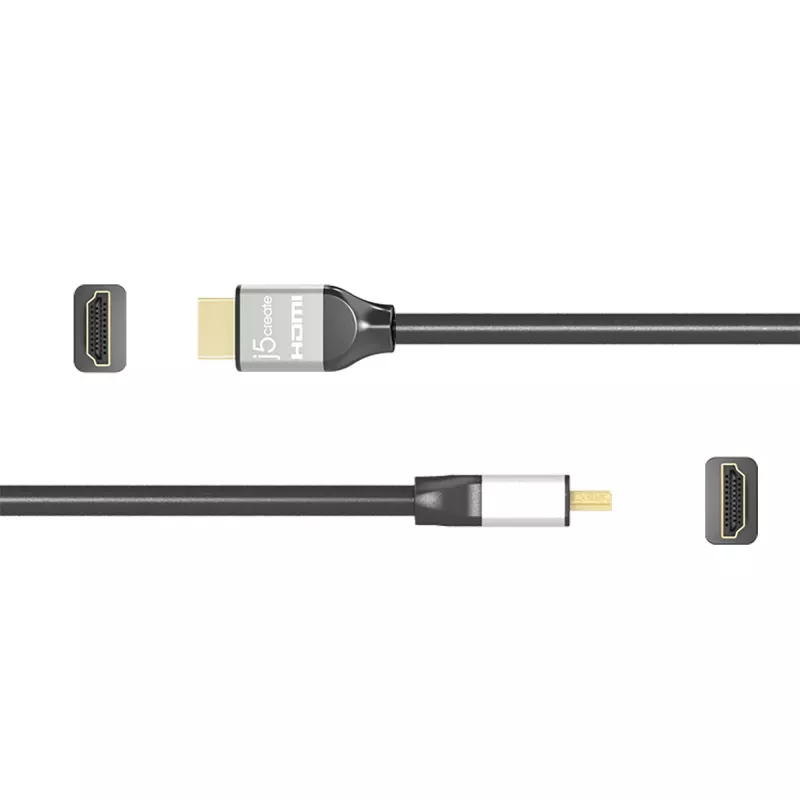 j5create JDC52 Ultra HD 4K HDMI™-kabel, zwart en grijs, 2 m