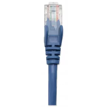 Intellinet netwerk-patchkabel, Cat5e, 1 m, blauw, CCA, U/UTP, PVC, RJ45, vergulde contacten, rastnasloos, aangegoten knikbescherming, levenslange garantie